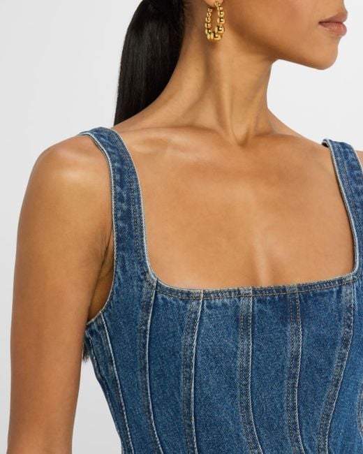 Acler Renhold Denim Mini Dress in Blue | Lyst