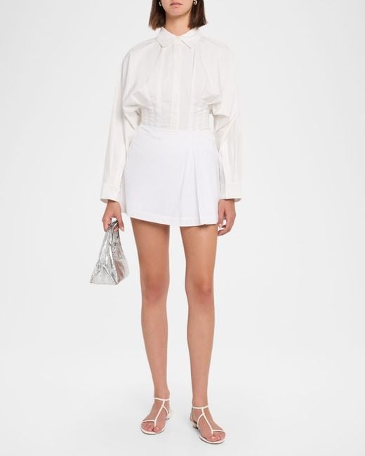 Jonathan Simkhai White Devlin Poplin Mini Skirt