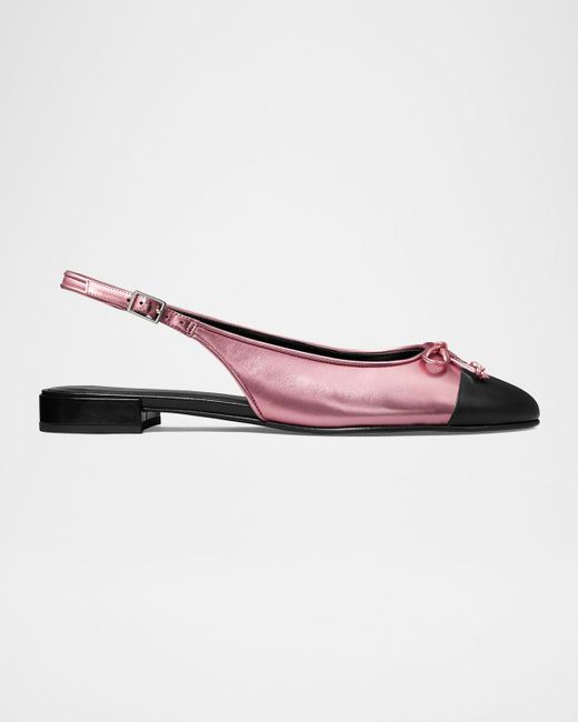 Tory Burch Multicolor Bicolor Cap-Toe Slingback Flats