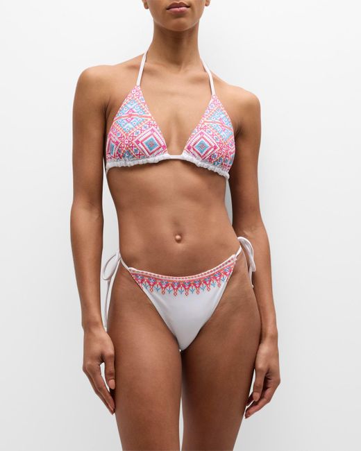 Ramy Brook Multicolor Kaisley Embroidered Bikini Top