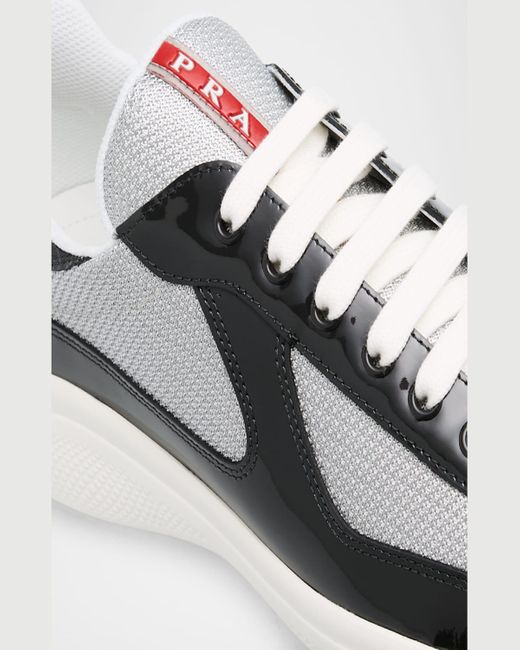 Prada America's Cup Patent Leather Patchwork Sneakers for Prada America's Cup Patent Leather Patchwork Sneakers for