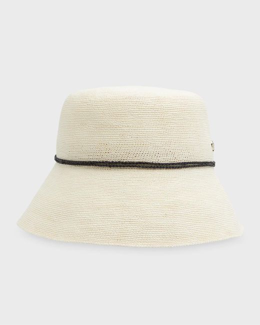 Helen Kaminski Natural Dijon Panama Crochet Bucket Hat