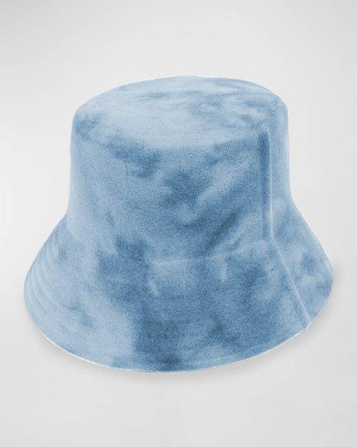 Barbisio Blue Becky Tie-dye Felt Bucket Hat