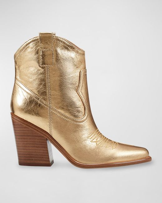 Marc Fisher Natural Leather Western Ankle Booties