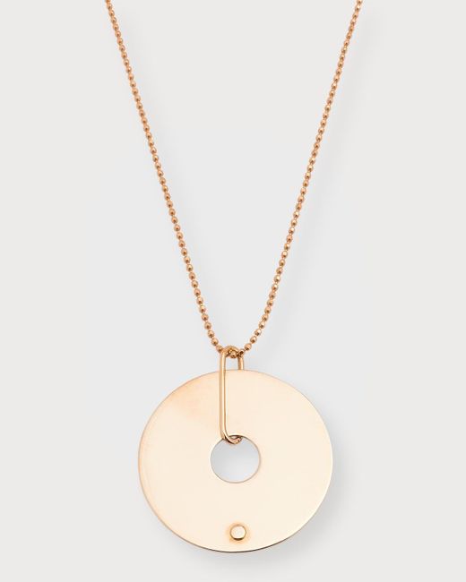 Ginette NY White 18k Rose Gold Donut On Chain Necklace