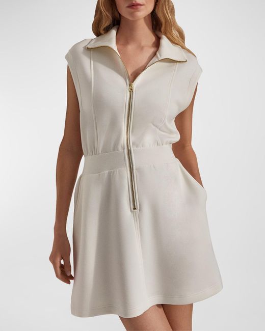 Varley White Rosannah Zip Mini Dress