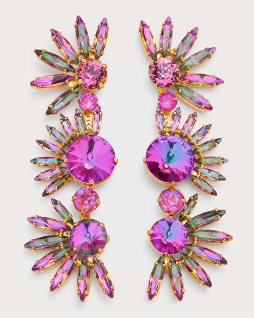 Elizabeth Cole Pink Livy 24k Gold-plated & Crystal Earrings