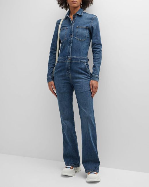 Rivet Utility Rulebreaker Longsleeve Denim Jumpsuit in Blue Lyst