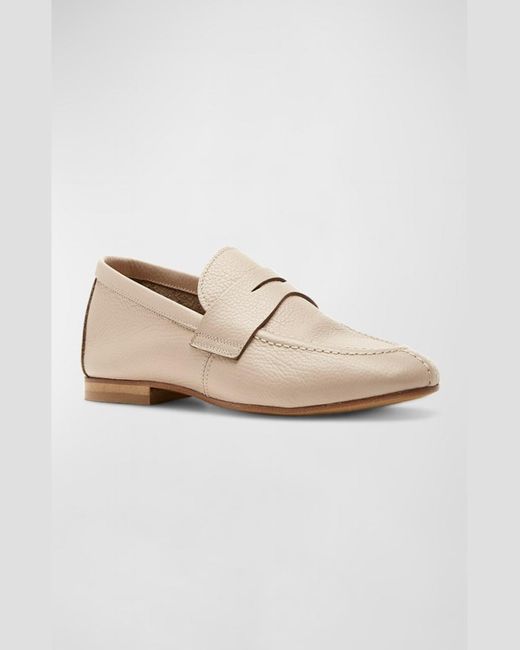 La Canadienne Natural Baz Leather Penny Loafers