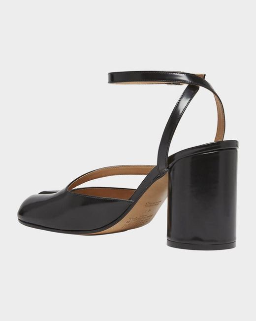 Maison Margiela Black Tabi Leather Split-Toe Pumps