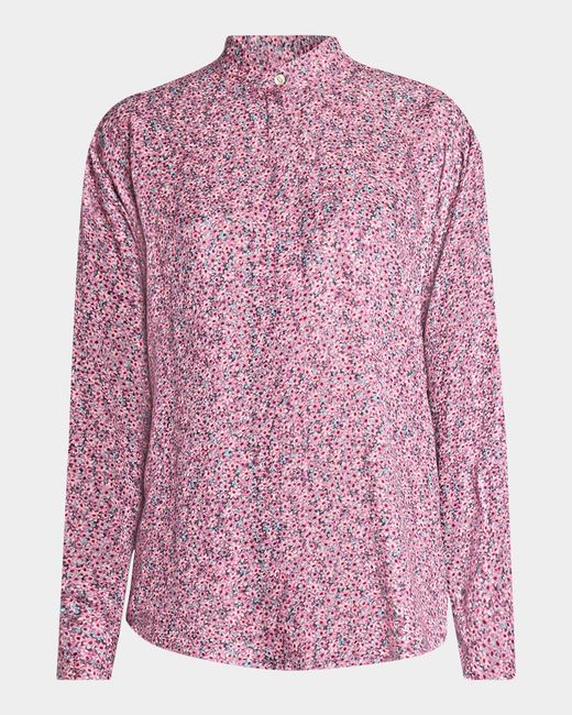 Isabel Marant Pink Harlow Floral Button-Front Blouse