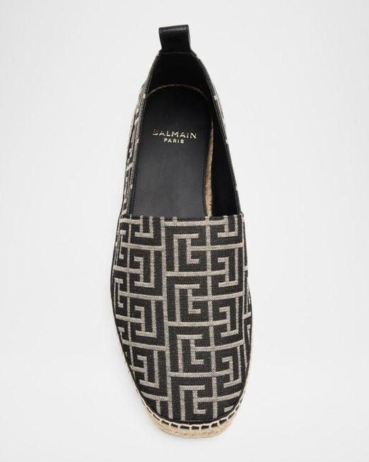 Balmain Black Apos;S Monogram Jacquard Espadrilles for men