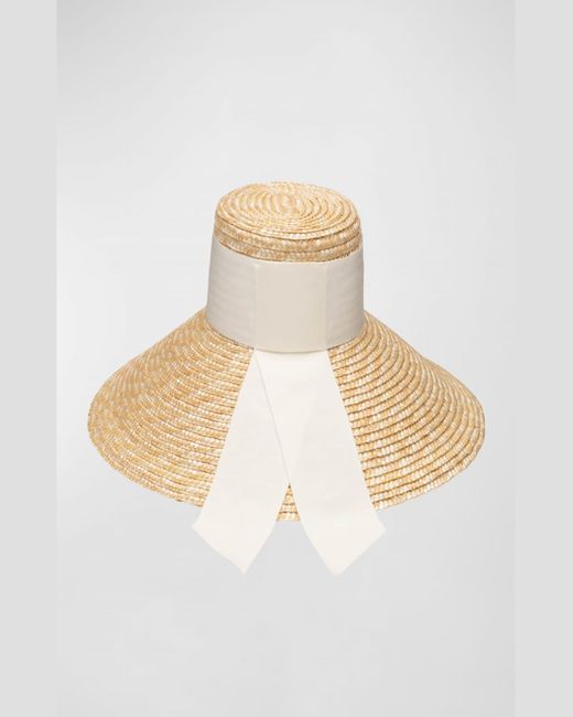 Eugenia Kim White Mirabel Wide-Brim Straw Sun Hat