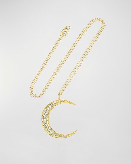 Andrea Fohrman White 18K Diamond Crescent Moon Necklace