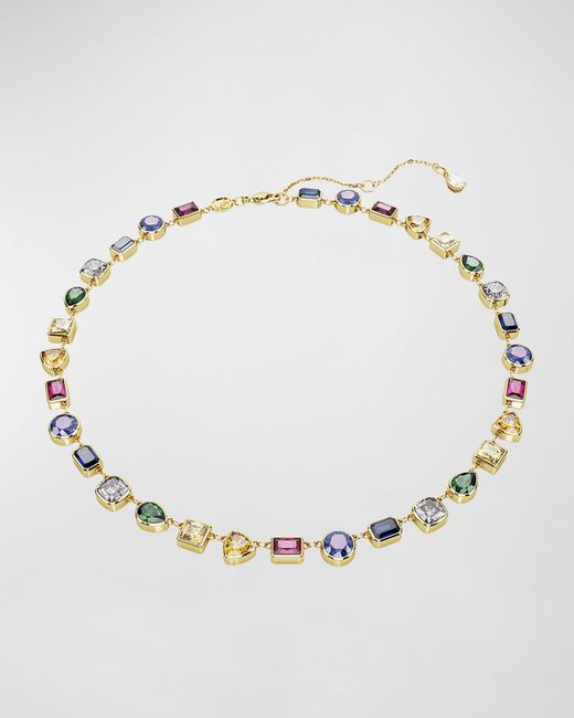 Swarovski Natural Stilla Gold-tone Mix-cut Multicolor Crystal Necklace