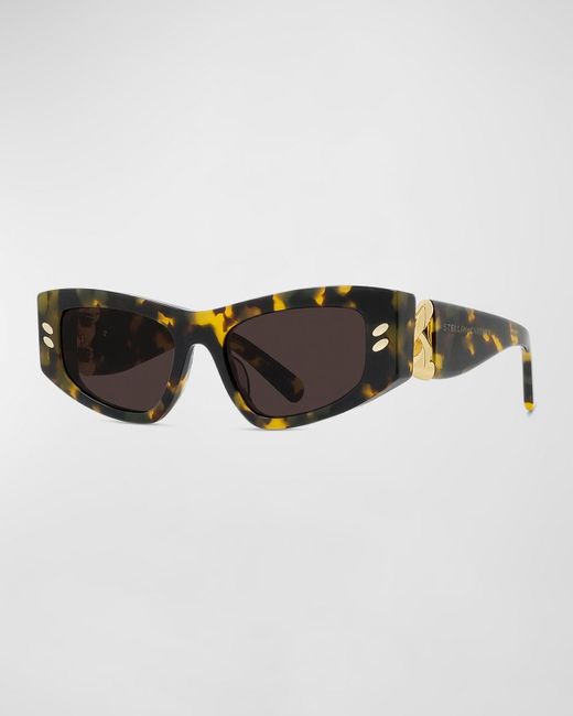 Stella McCartney Brown Chain Acetate Cat-eye Sunglasses