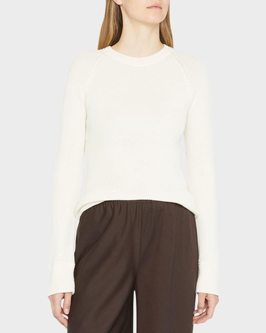 The Row Natural Visby Rib Cashmere Top