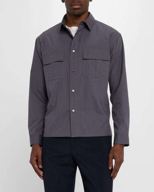 FRAME Blue Apos;S Multi-Pocket Button-Down Shirt for men