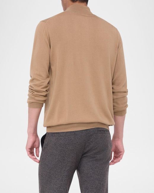 Bugatchi Brown Apos;S Wool Quarter-Zip Sweater for men