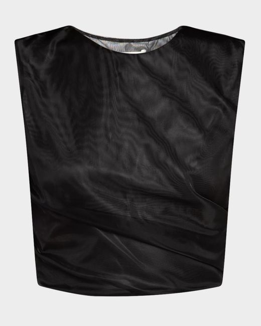 FRAME Black The Mesh Twist Tank Top