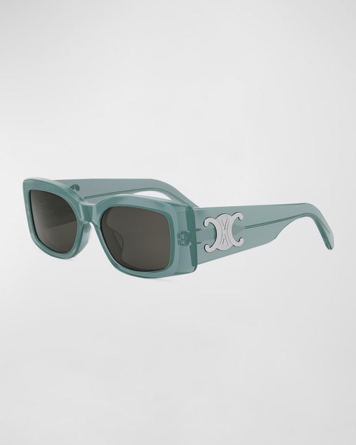 Céline Blue Triomphe Rectangular Acetate Sunglasses for men