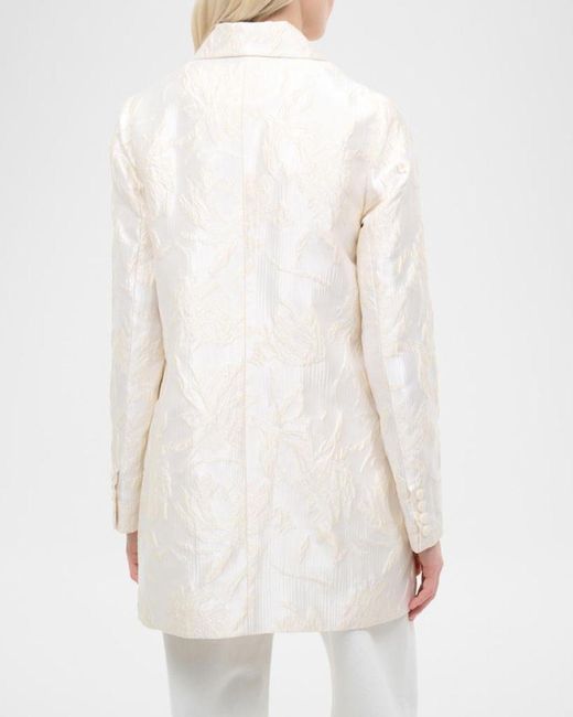 Staud White Halton Metallic Brocade Jacket