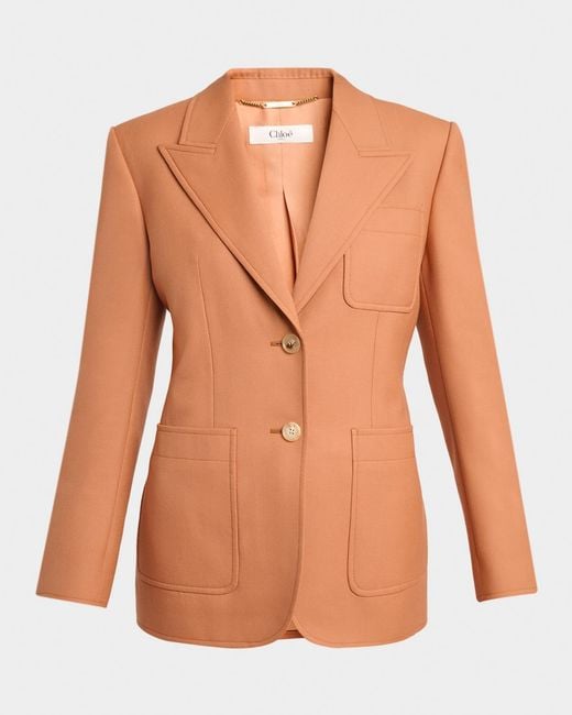 Chloé Multicolor Single-Breasted Patch Pocket Jacket