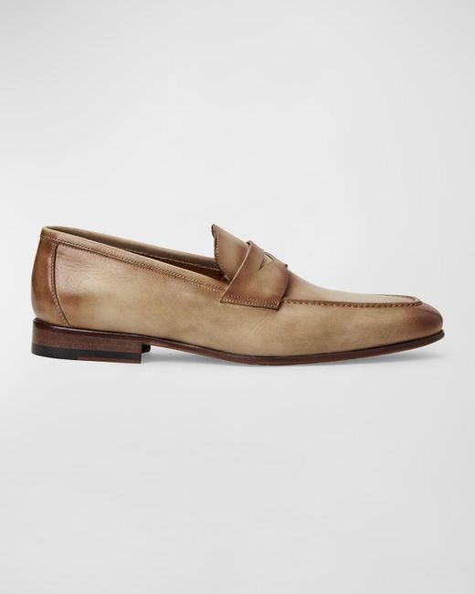 Bruno Magli Natural Manfredo Leather Penny Loafers for men