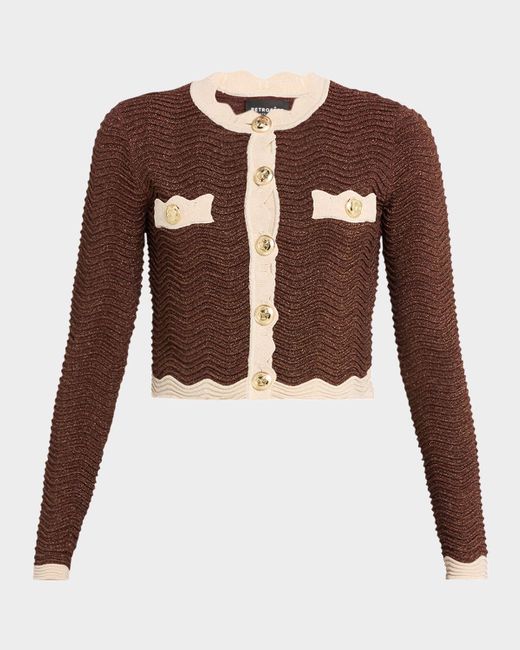 retroféte Brown Dallys Sparkly Knit Jacket