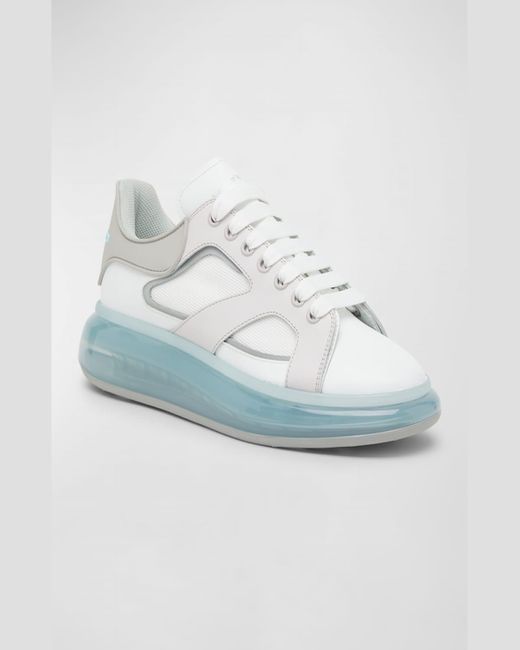 Alexander McQueen Blue Oversized Textile And Leather Low-Top Sneakers for men