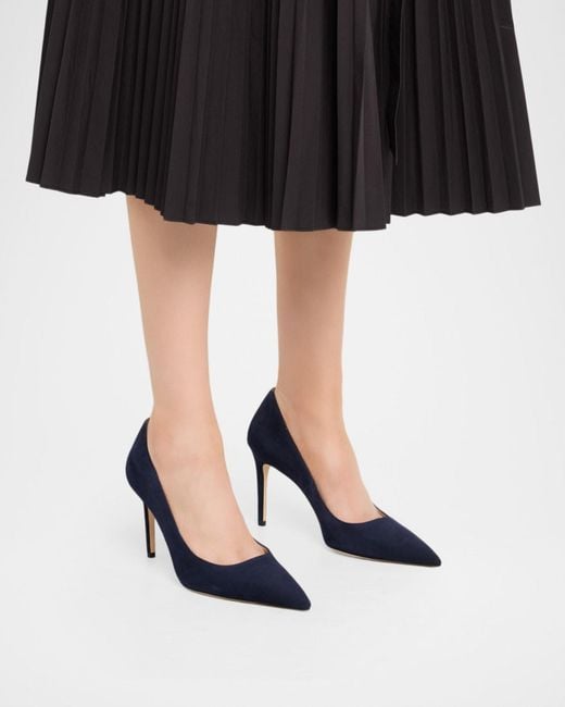Stuart Weitzman Blue Stuart Power Suede Pumps