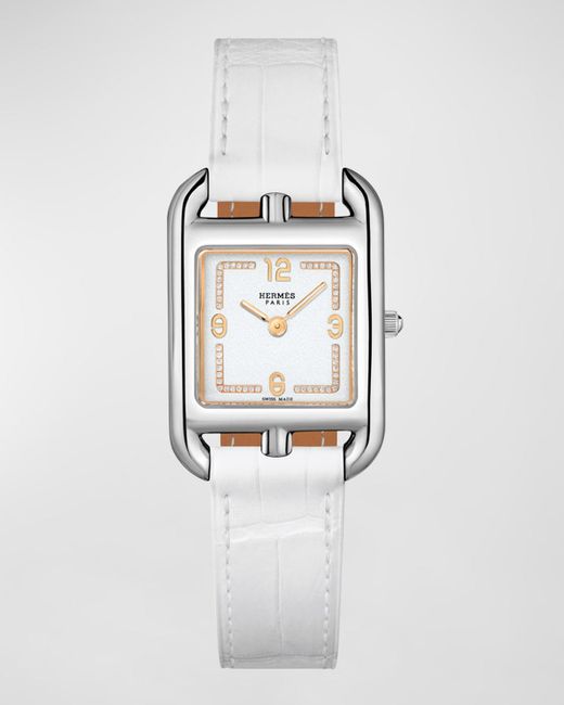 Hermès White Cape Cod Watch, Small Model, 31 Mm