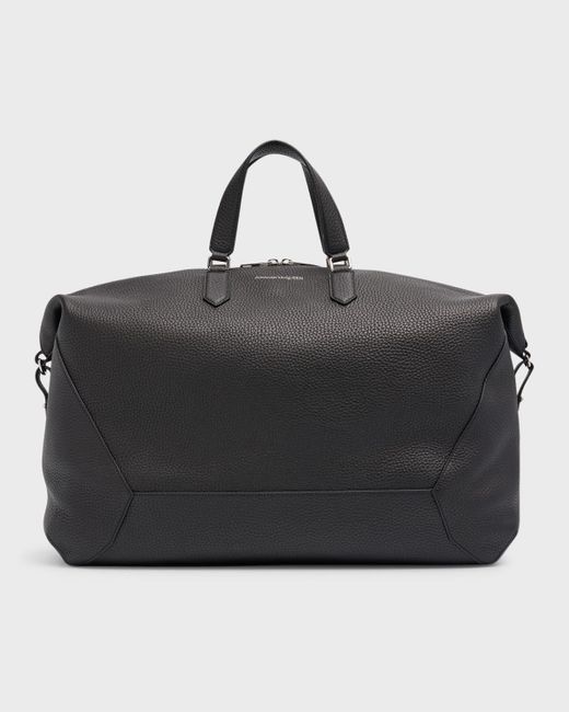 Alexander McQueen Black The Edge Leather Duffel Bag for men