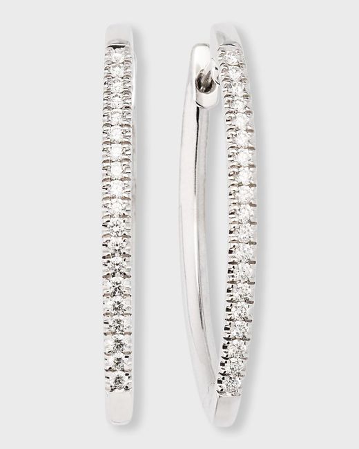 Lisa Nik 18k White Gold Pear-shaped Diamond Hoop Earrings