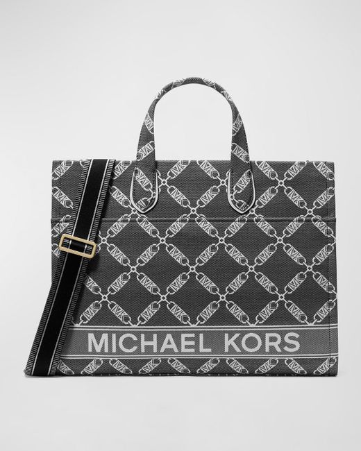 MICHAEL Michael Kors Black Gigi Large Grab Monogram Tote Bag