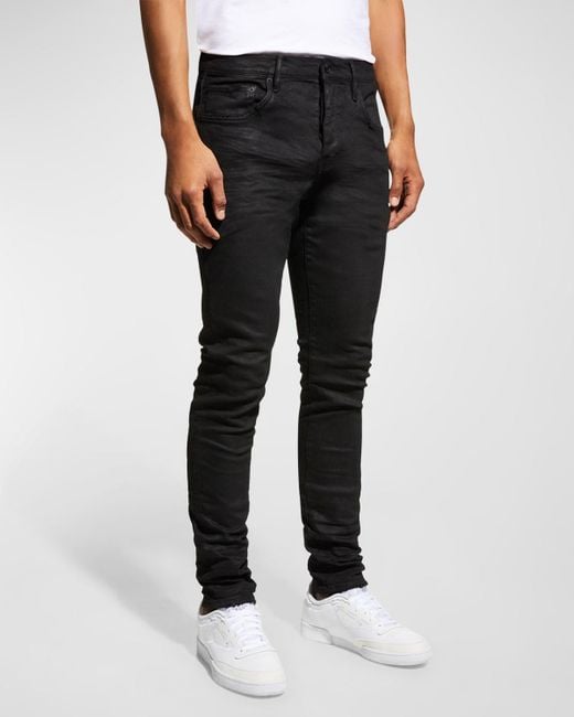 Purple Black P001 Resin Skinny Jeans for men