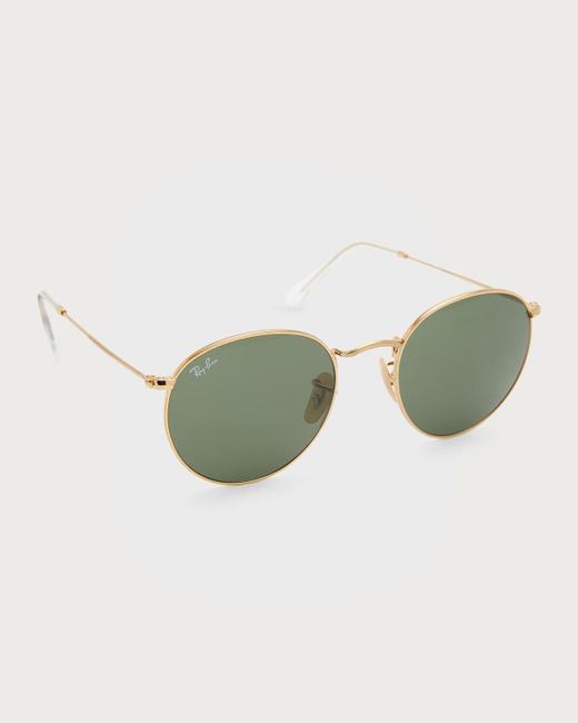 Ray-Ban Round Monochromatic Metal Sunglasses Green Lyst