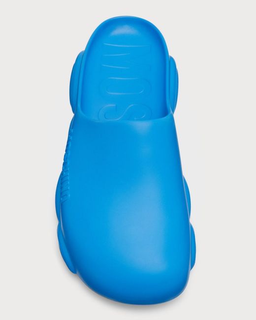 Moschino Blue Apos;S Bubble Teddy Rubber Slides for men
