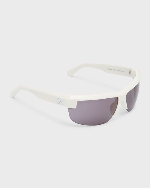 Off-White c/o Virgil Abloh Gray Toledo Acetate Wrap Sunglasses