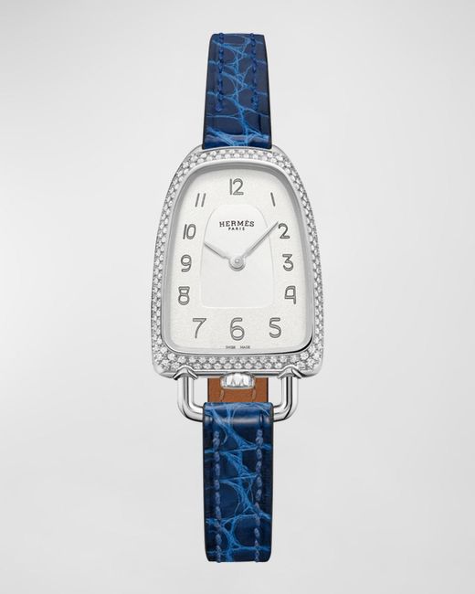 Hermès Blue Galop D'hermes Watch, Medium Model, 32 Mm