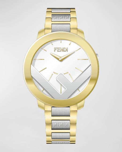 Fendi Metallic F Is Ff Two-tone Bracelet Watch, 28mm