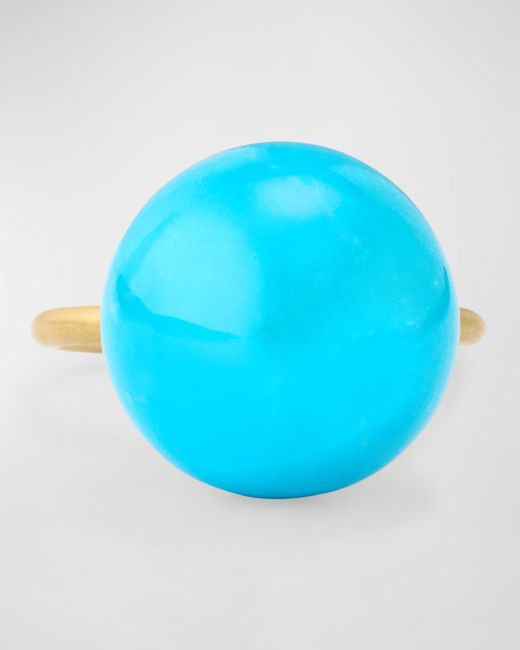 Irene Neuwirth Blue Gumball 18k Yellow Gold Ring Set With 16mm Turquoise