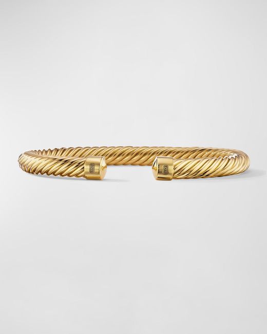 David Yurman Natural Cable Cuff Bracelet In 18k Gold, 7mm for men