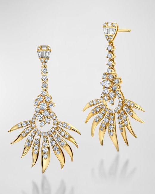 Graziela Gems Metallic 18k Yellow Gold Arvore Earrings With Diamonds