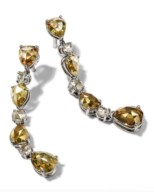 Bayco Metallic Platinum Diamond Dangle Earrings