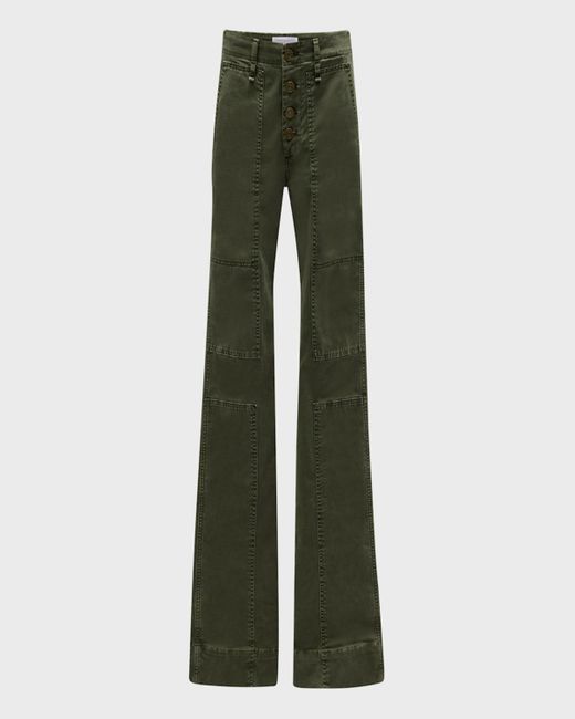 FRAME Green The Utility Slim Stacked Jeans