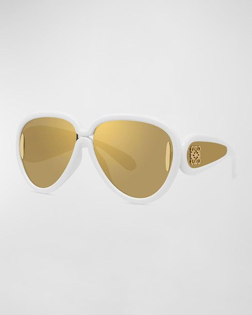 Loewe Metallic Anagram Mirrored Acetate Round Sunglasses
