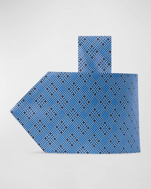 Stefano Ricci Blue Silk Small Plaid Tie for men