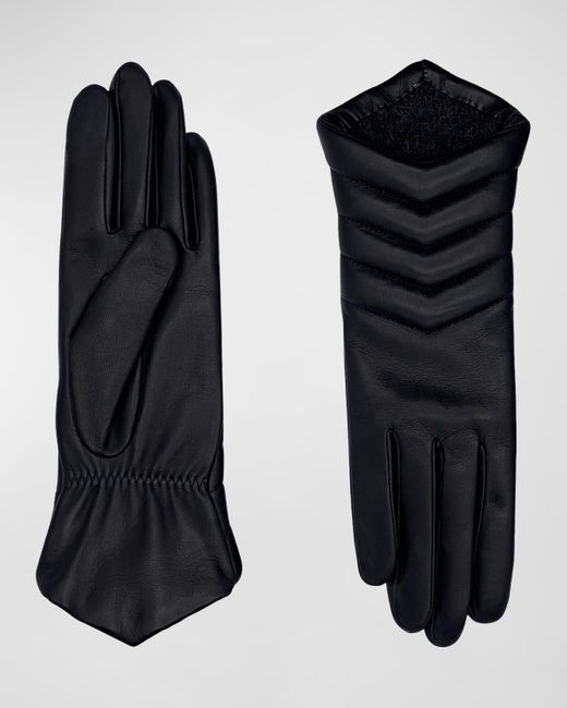 Agnelle Black Apoline Leather Gloves