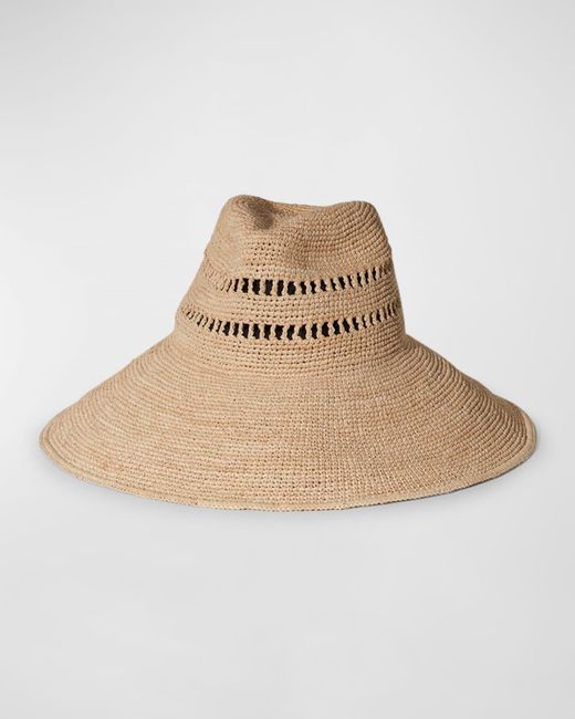 Janessa Leone Natural Harlow Raffia Large-Brim Hat